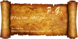 Pfeiler Géza névjegykártya